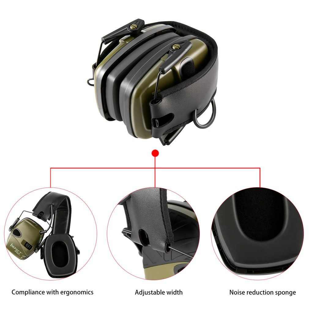 IMPACT SPORT Paraorecchie tattico elettronico per tiro sportivo, protezione uditiva per sport all'aperto con amplificazione del suono