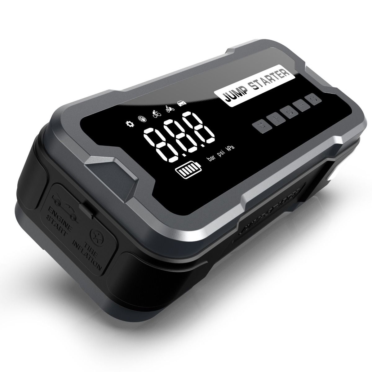 Dispositivo Avviamento Caricabatterie Portatile Power Bank 2000A Compagno Emergenza Ideale Per Problemi Batteria Auto Gonfiare Pneumatici e Palloni 150PSI Design Compatto