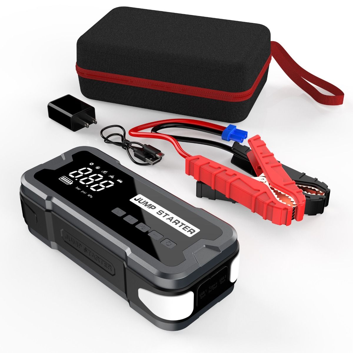 Power Bank di avviamento e caricabatterie portatile con corrente di picco di 2000A, design compatto per problemi di batteria auto