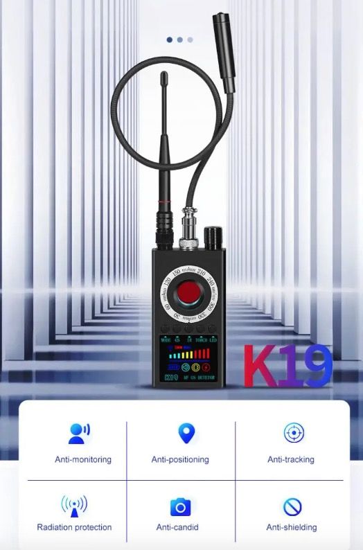 K19 Rilevatore di Segnali RF Senza Fili e Localizzatore GPS - Dispositivo di Sicurezza Compatto per la Protezione della Privacy e Rilevamento di Sorveglianza