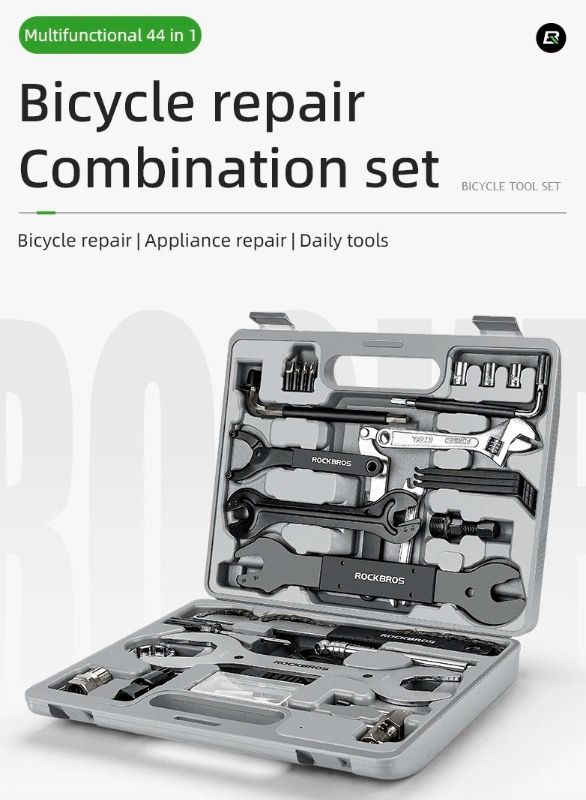 Set di strumenti professionali per ciclismo ROCKBROS, kit di riparazione per bici in acciaio al carbonio resistente con stoccaggio compatto