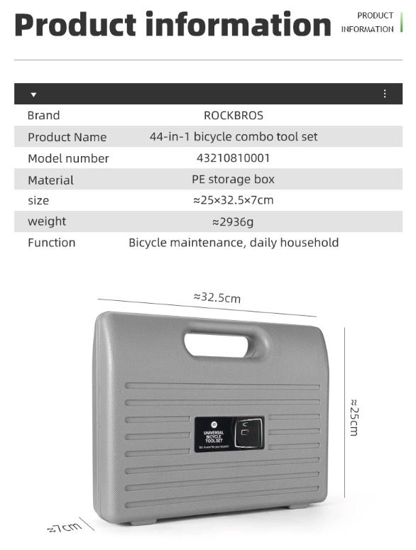 Set di strumenti professionali per ciclismo ROCKBROS, kit di riparazione per bici in acciaio al carbonio resistente con stoccaggio compatto