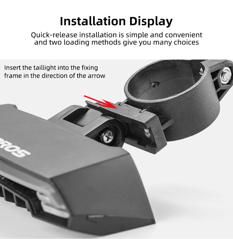 ROCKBROS LKWD-R1 Luce Bici Smart USB LED con Telecomando Wireless Segnalatore di Svoltata Proiettore Laser per Sicurezza in Bicicletta