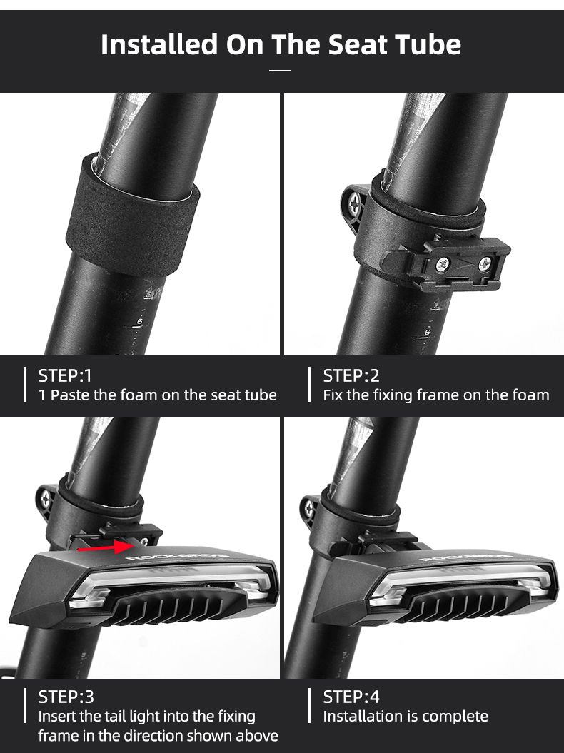 ROCKBROS LKWD-R1 Luce Bici Smart USB LED con Telecomando Wireless Segnalatore di Svoltata Proiettore Laser per Sicurezza in Bicicletta