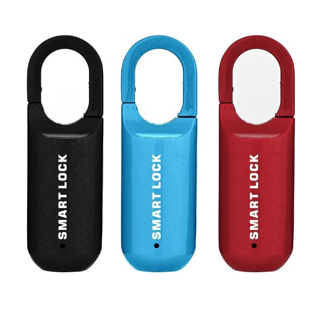 Lucchetto mini con impronta digitale, sblocco rapido, accesso senza chiave, lucchetto resistente con design leggero per la sicurezza nei viaggi.