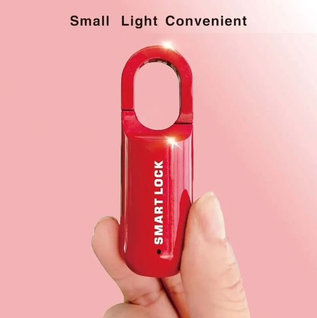 Lucchetto mini con impronta digitale, sblocco rapido, accesso senza chiave, lucchetto resistente con design leggero per la sicurezza nei viaggi.
