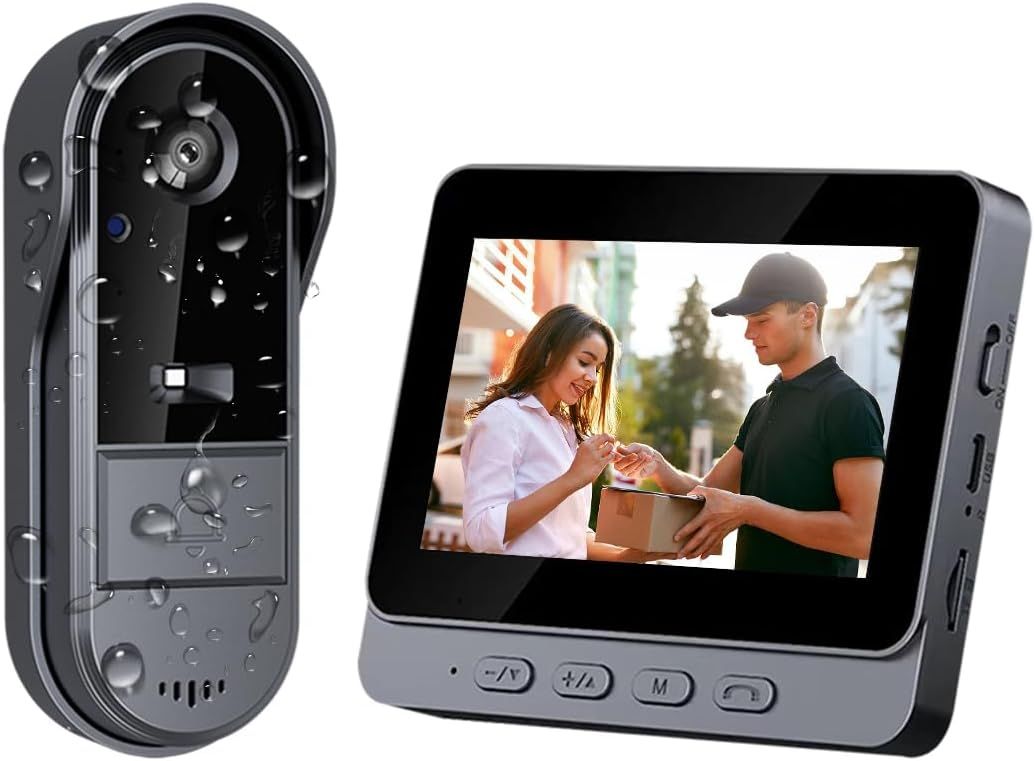 Videocitofoni Wireless con Schermo Monitor Impermeabili Audio Bidirezionale Senza Abbonamento Senza Necessità di WiFi