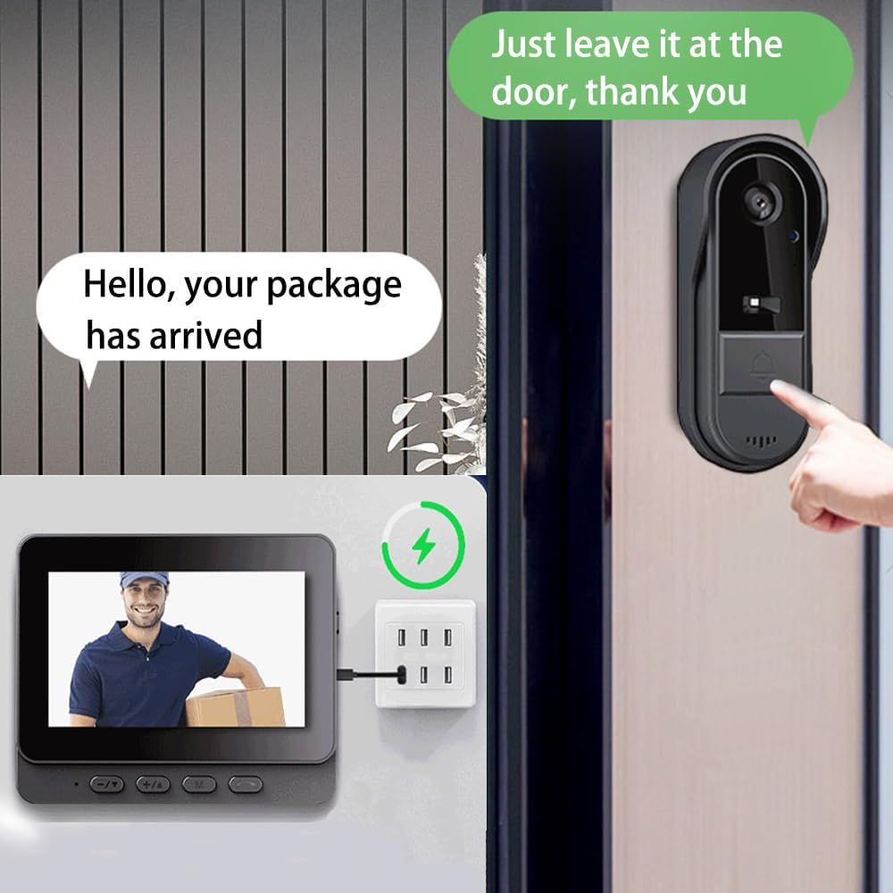 Videocitofoni Wireless con Schermo Monitor Impermeabili Audio Bidirezionale Senza Abbonamento Senza Necessità di WiFi