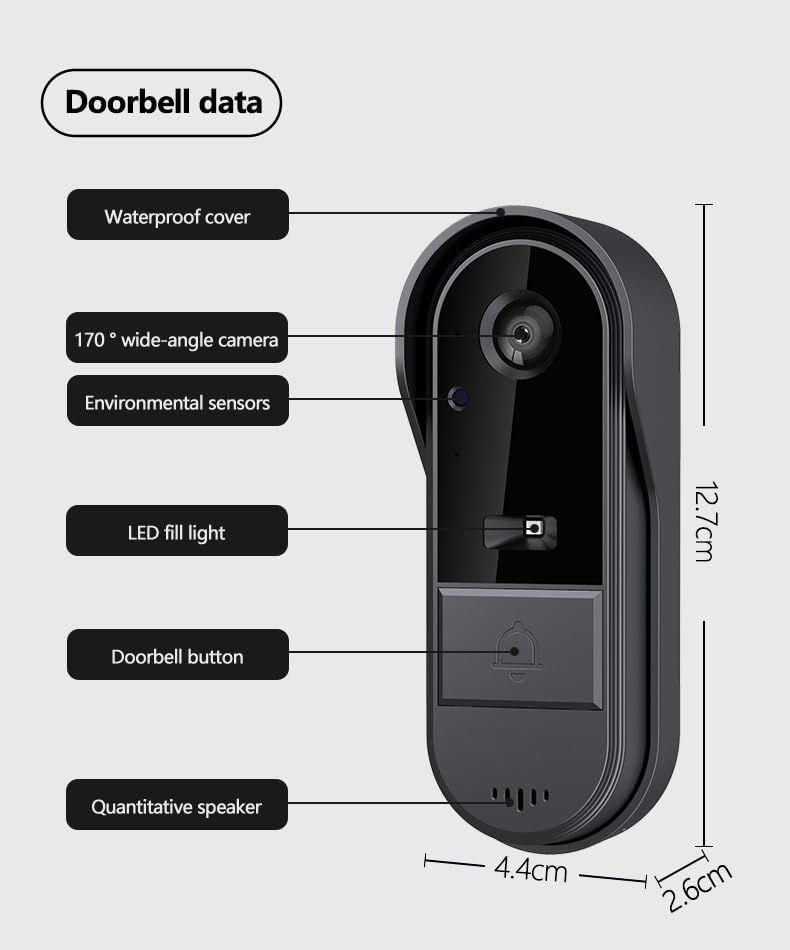 Videocitofoni Wireless con Schermo Monitor Impermeabili Audio Bidirezionale Senza Abbonamento Senza Necessità di WiFi