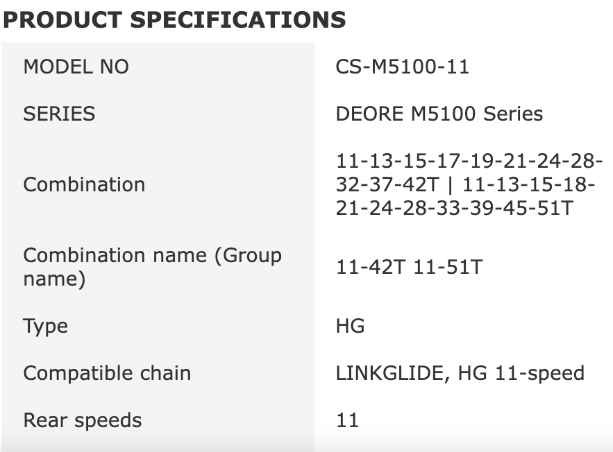 Shimano Deore CS M5100 11 Velocità MTB Cassetta 11-51T Gamma di Ingranaggi di Precisione per Salita e Discesa su Sentieri