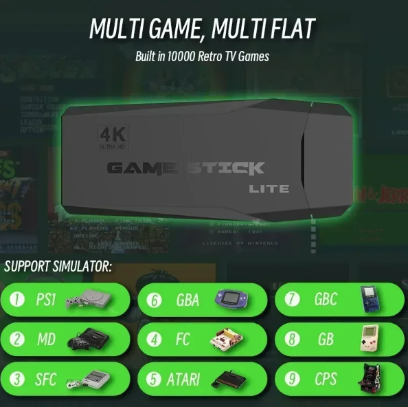 Console per Videogiochi M8 Controller Wireless 2.4G Giochi Retrò 4K Biblioteca di Giochi con PS1 Atari SFC 3000 o 10000 Giochi per un'Epica Esperienza di Gioco Immersiva