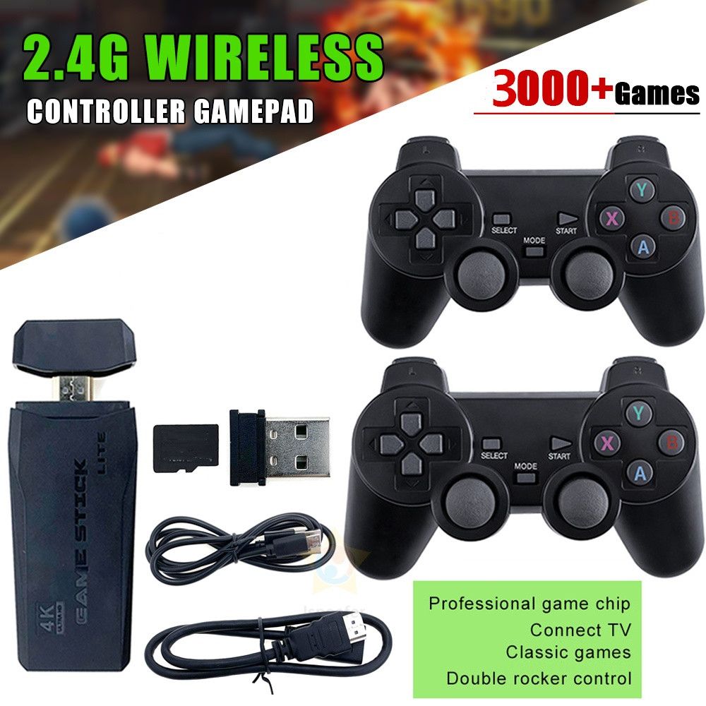 Console di gioco retrò con doppio controller wireless 2.4G, 10.000 giochi, 64 GB, classici PS1 e GBA, 4K, regalo di Natale