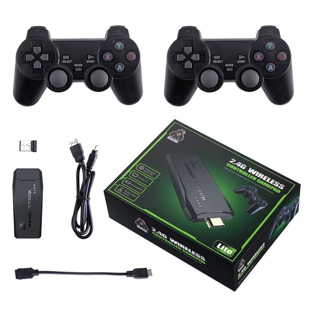 Console di gioco retrò con doppio controller wireless 2.4G, 10.000 giochi, 64 GB, classici PS1 e GBA, 4K, regalo di Natale