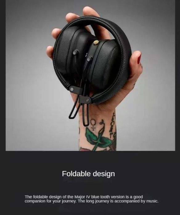 Marshall Major IV Cuffie Bluetooth - Estetica Classica, Signature Sound, Bassi Profondi, Ricarica Wireless