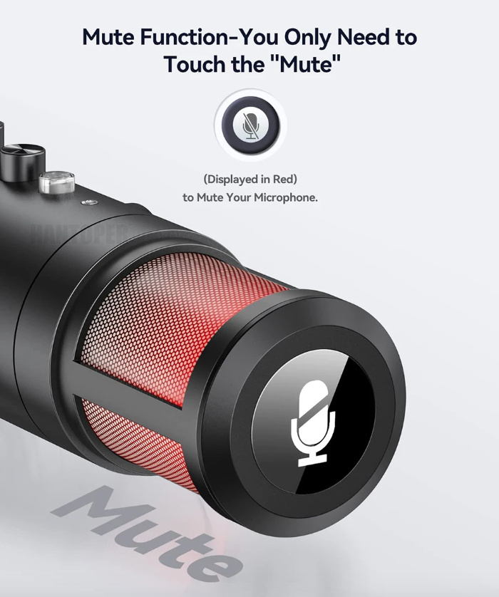 MU900PRO Microfono USB RGB per Streaming con illuminazione RGB dinamica e pattern di ripresa cardioide per un'alta qualità audio