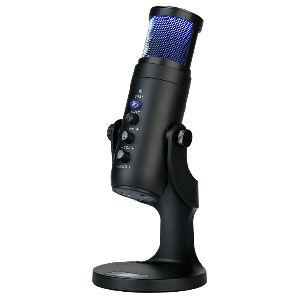 MU900PRO Microfono USB RGB per Streaming con illuminazione RGB dinamica e pattern di ripresa cardioide per un'alta qualità audio
