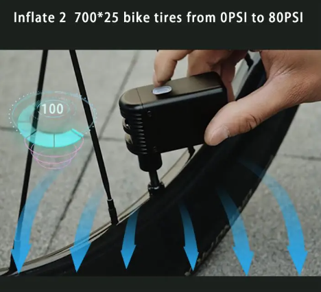 A2 Mini Pompa Aria Elettrica Senza Fili Gonfiatore Portatile per Bicicletta Valvola Presta Schrader Attrezzatura Ciclismo Leggera