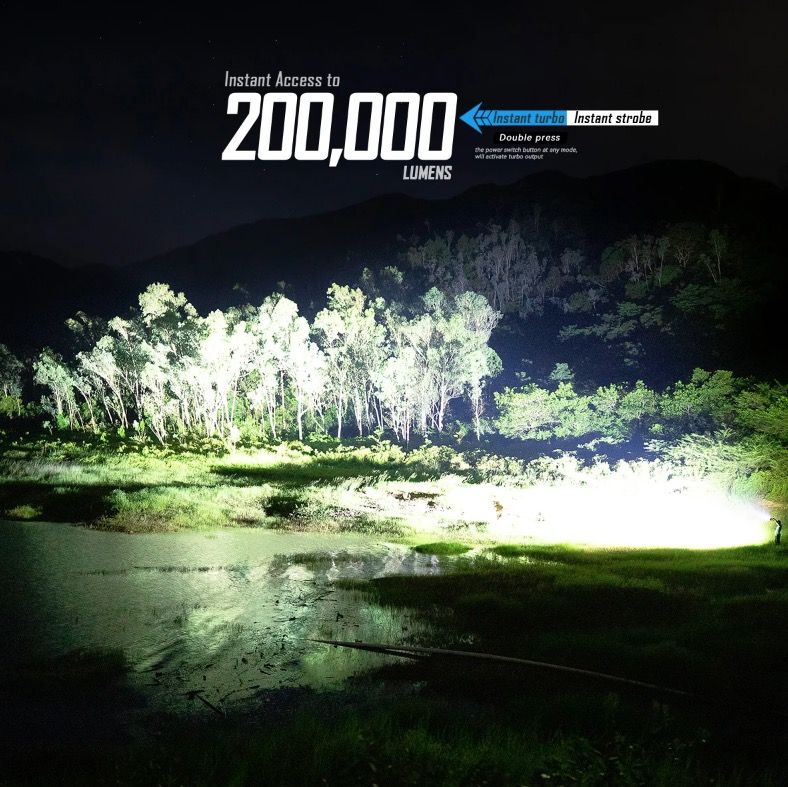 IMALENT MS32 200000 Lumen LED Torcia ad Alta Potenza con Modalità di Illuminazione Multiple per Avventure all'Aperto