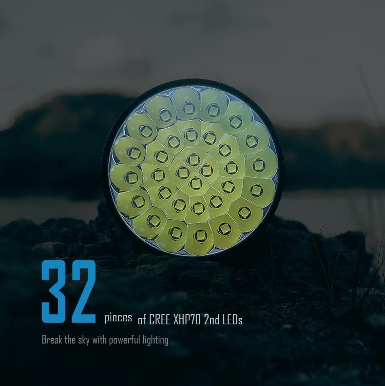 IMALENT MS32 200000 Lumen LED Torcia ad Alta Potenza con Modalità di Illuminazione Multiple per Avventure all'Aperto