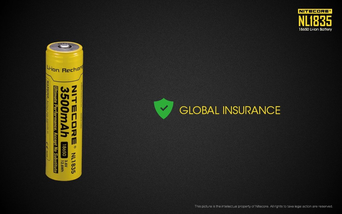 Nitecore 18650 NL1835 3500mAh Batteria Ricaricabile agli Ioni di Litio per Potenza Duratura e Prestazioni Affidabili