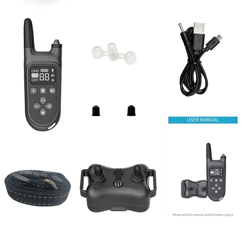 Collare d'Addestramento per Cani Impermeabile Ricaricabile con Display LCD e Telecomando Ideale per Addestramento All'aperto e Correzione Comportamento Canino Sicuro per Tutte le Taglie 800m