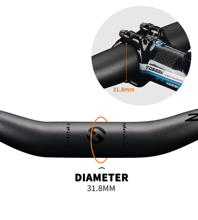 TOSEEK ZF-ONE Manubrio MTB in carbonio 31.8mm Leggero Nero Opaco 580mm 760mm Design ergonomico Qualità premium