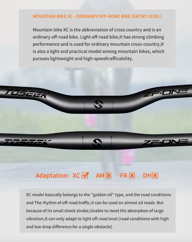 TOSEEK ZF-ONE Manubrio MTB in carbonio 31.8mm Leggero Nero Opaco 580mm 760mm Design ergonomico Qualità premium