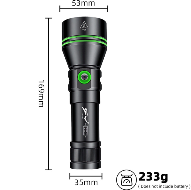 Scopri Torcia Subacquea P70 5000 Lumen, Super Luminosa, Impermeabile IPX8 Immersione 200m