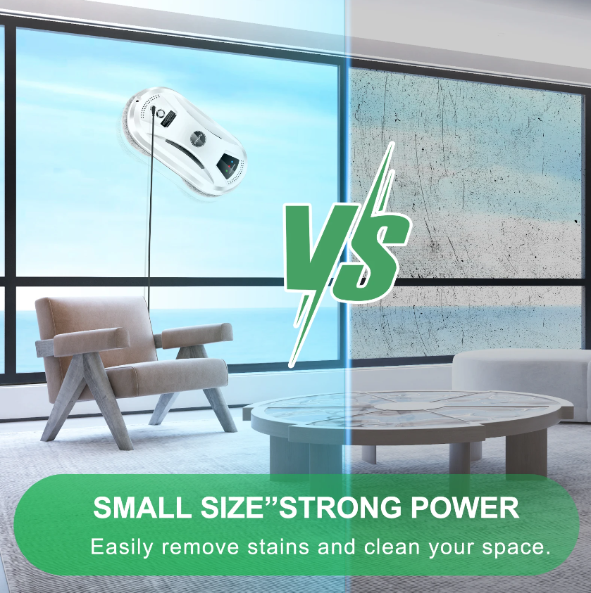 PuRuiKai Robot pulitore per finestre domestiche Aspirapolvere intelligente per vetri Pulizia a imitazione intelligente con un solo tasto per edifici alti