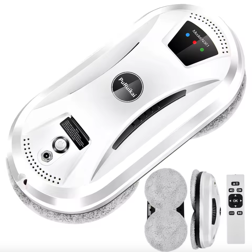 PuRuiKai Robot pulitore per finestre domestiche Aspirapolvere intelligente per vetri Pulizia a imitazione intelligente con un solo tasto per edifici alti