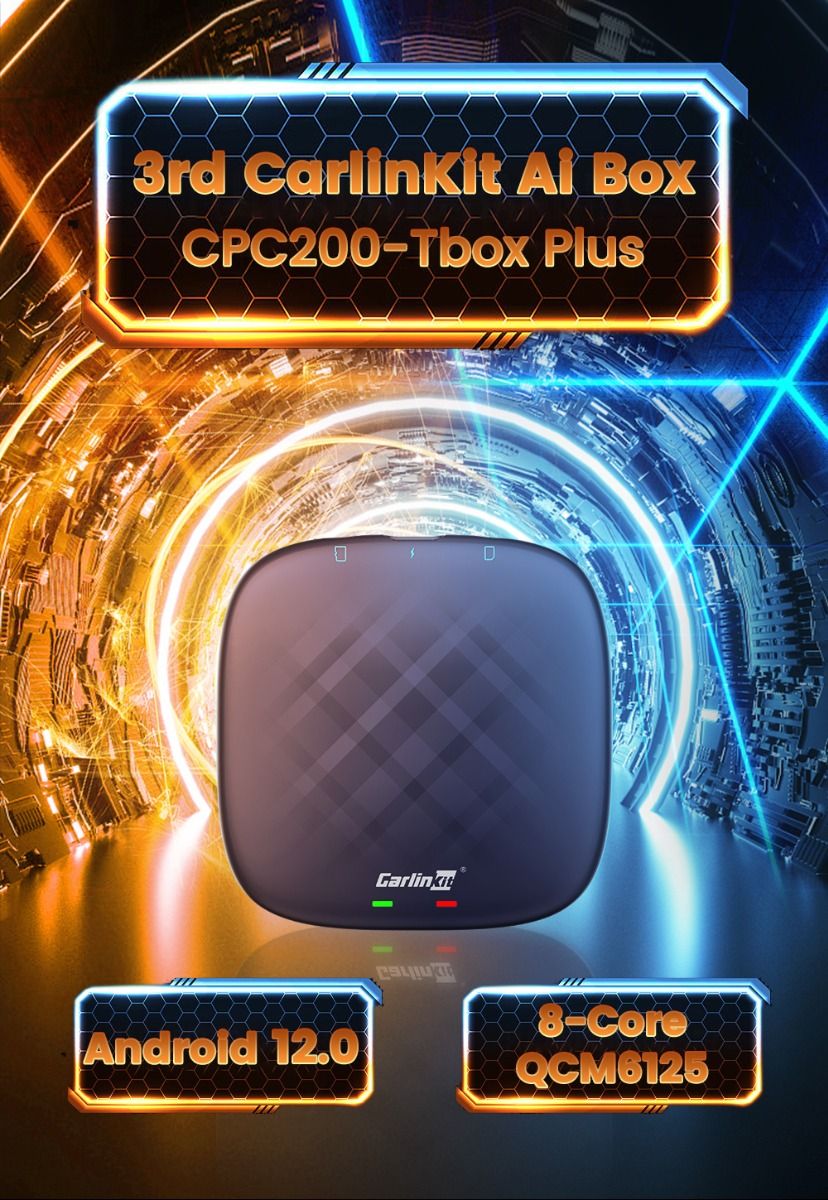 CarlinKit CarPlay Ai Box QCM6125 Android 12 Streaming Box 8G 128G Connettività Wireless Compatibile CarPlay OEM IPTV Netflix Trasforma Infotainment Auto con Intrattenimento Illimitato
