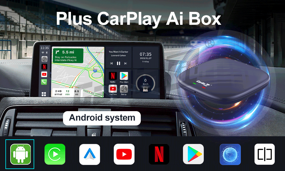 CarlinKit CarPlay Ai Box QCM6125 Android 12 Streaming Box 8G 128G Connettività Wireless Compatibile CarPlay OEM IPTV Netflix Trasforma Infotainment Auto con Intrattenimento Illimitato