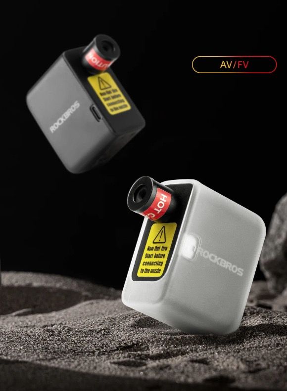 ROCKBROS Pompa Elettrica Portatile Mini 100 PSI Ricaricabile Durevole Gonfiatore per Pneumatici Bici Moto Auto
