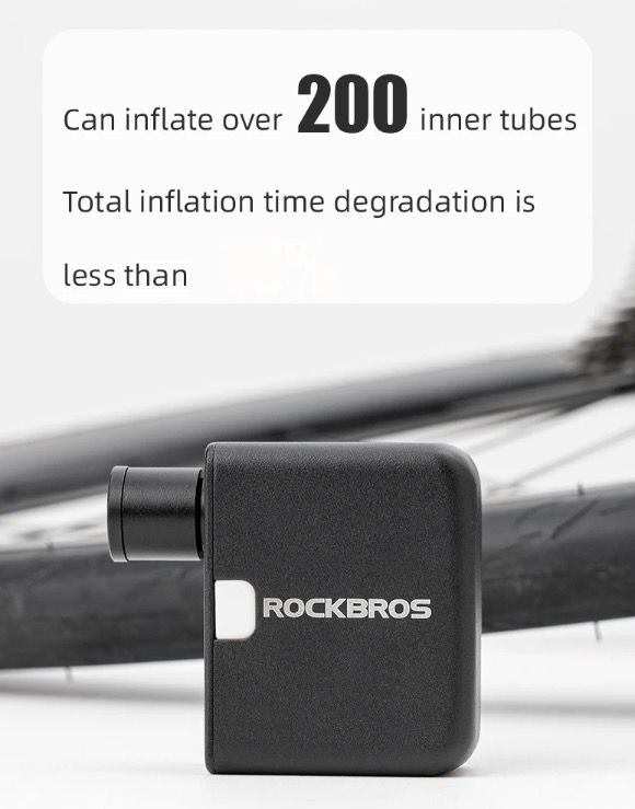ROCKBROS Pompa Elettrica Portatile Mini 100 PSI Ricaricabile Durevole Gonfiatore per Pneumatici Bici Moto Auto