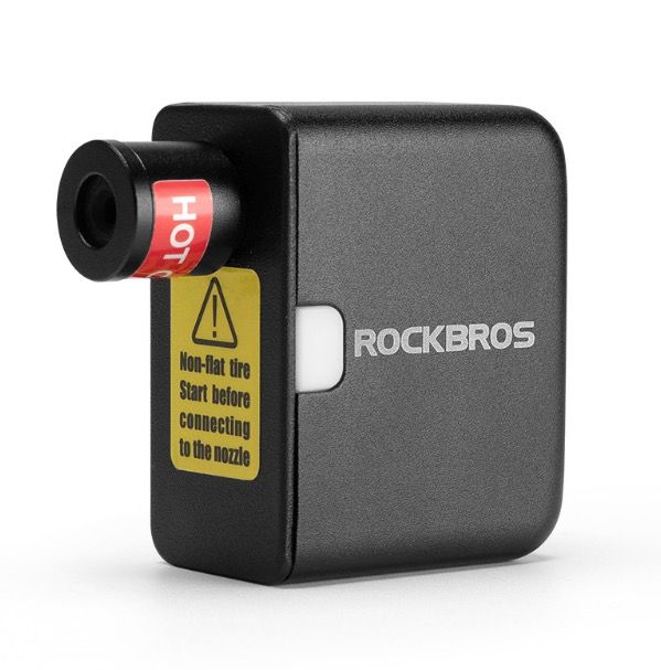 ROCKBROS Pompa Elettrica Portatile Mini 100 PSI Ricaricabile Durevole Gonfiatore per Pneumatici Bici Moto Auto