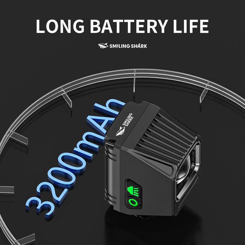 SMILING SHARK EVO1700 Faro per bicicletta LED ricaricabile USB-C impermeabile multimodale