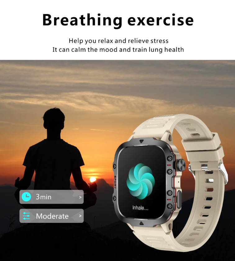 Smartwatch QX11 Uomo IP68 5ATM Chiamata BT Outdoor Sport Fitness Tracker Monitor Salute 1.96" Orologio Intelligente