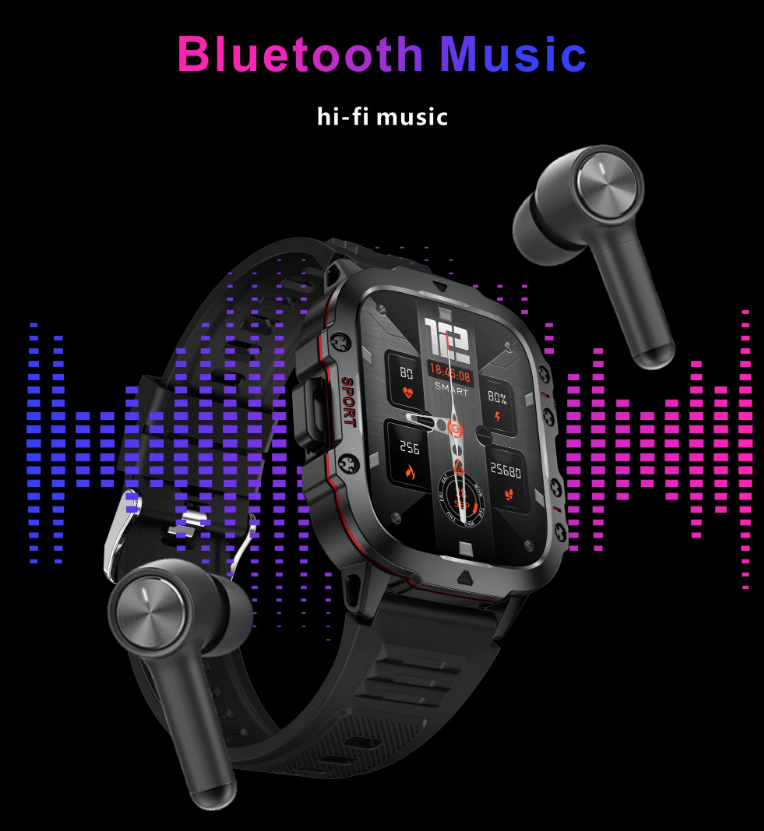 Smartwatch QX11 Uomo IP68 5ATM Chiamata BT Outdoor Sport Fitness Tracker Monitor Salute 1.96" Orologio Intelligente