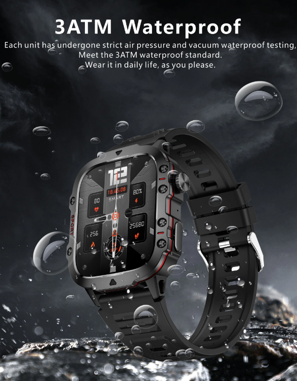 Smartwatch QX11 Uomo IP68 5ATM Chiamata BT Outdoor Sport Fitness Tracker Monitor Salute 1.96" Orologio Intelligente