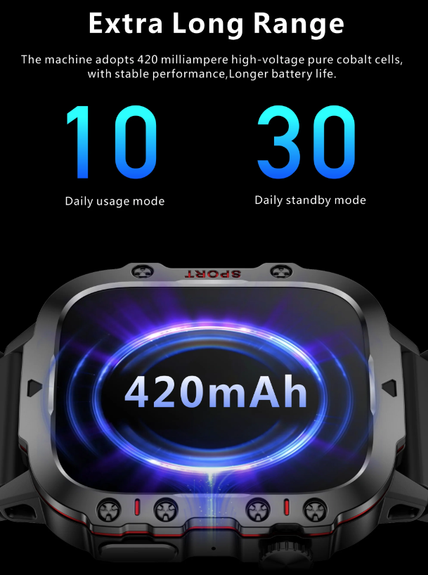 Smartwatch QX11 Uomo IP68 5ATM Chiamata BT Outdoor Sport Fitness Tracker Monitor Salute 1.96" Orologio Intelligente