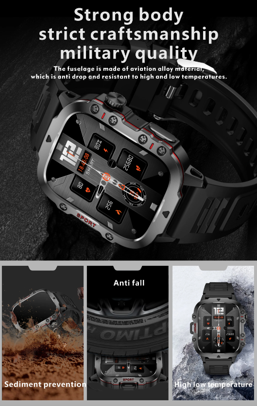 Smartwatch QX11 Uomo IP68 5ATM Chiamata BT Outdoor Sport Fitness Tracker Monitor Salute 1.96" Orologio Intelligente