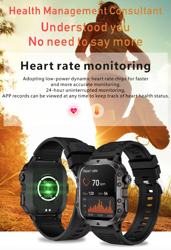 Smartwatch QX11 Uomo IP68 5ATM Chiamata BT Outdoor Sport Fitness Tracker Monitor Salute 1.96" Orologio Intelligente