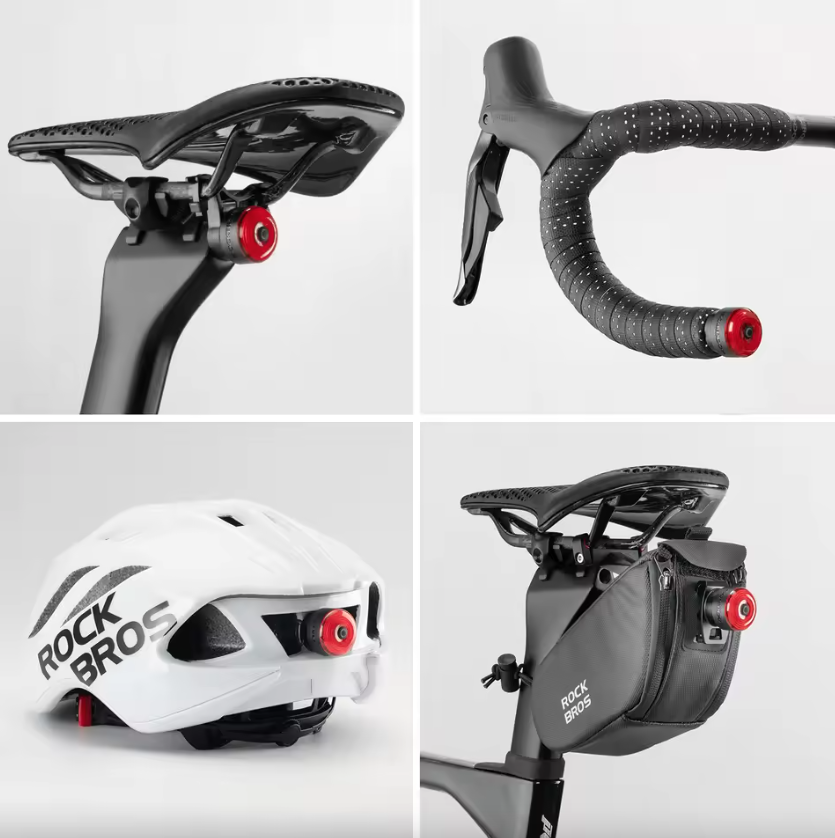 ROCKBROS R0 Fanale Posteriore Tappo Manubrio USB-C MTB, Bici da Strada | Luce Ciclismo Leggera Compatta