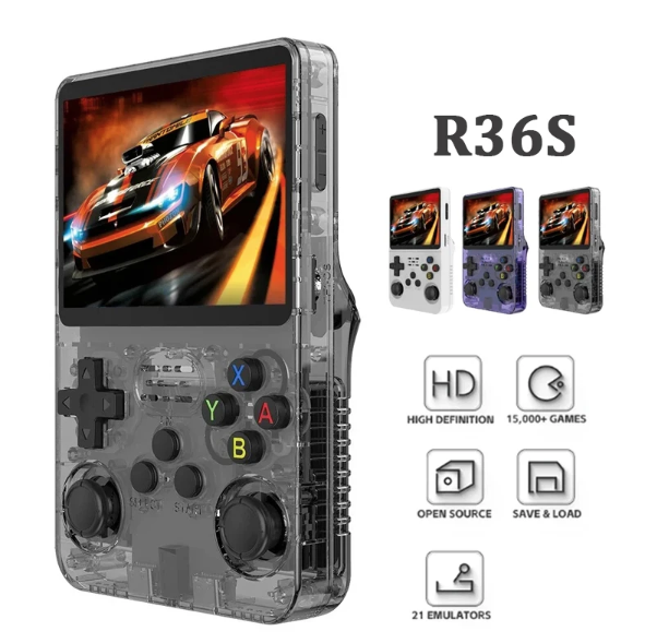 R36S Console di gioco portatile retrò con schermo da 3,5 pollici, 10000 giochi classici, sistema Linux, gaming portatile