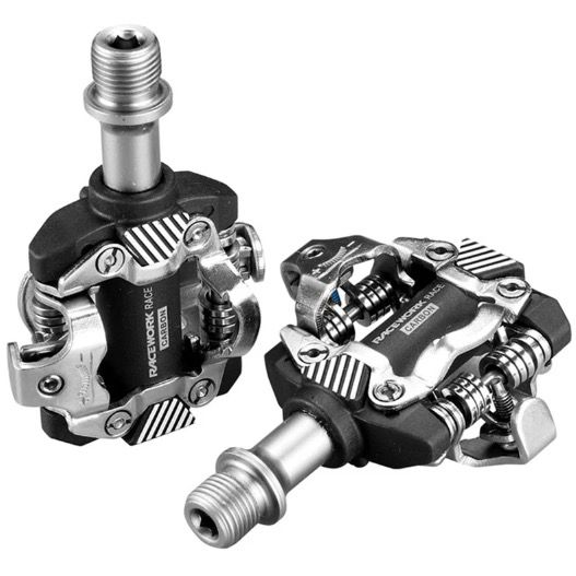Pedale RACEWORK MTB Autobloccante SPD Durevole Leggero in Carbonio Cromo Acciaio per Mountain Bike Trail Riding