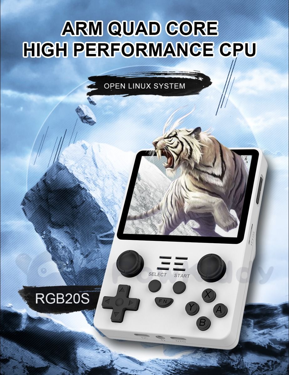 POWKIDDY RGB20S Console portatile con display HD da 3,5 pollici, dispositivo di gioco retrò per bambini e regali per appassionati di retrò