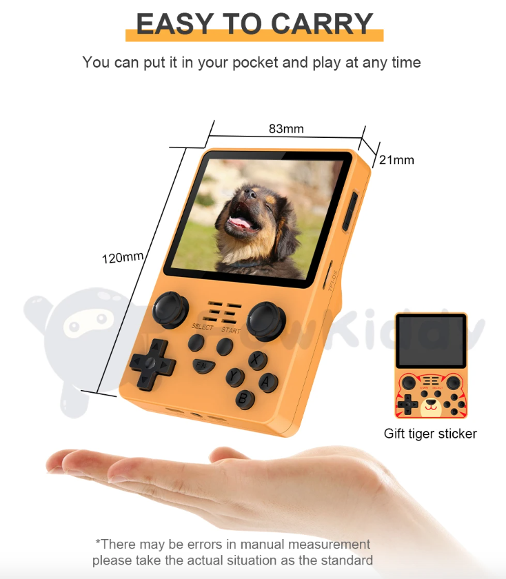 POWKIDDY RGB20S Console portatile per giochi retro con RK3326, schermo da 3,5 pollici ed emulatori di giochi N64 e PS1