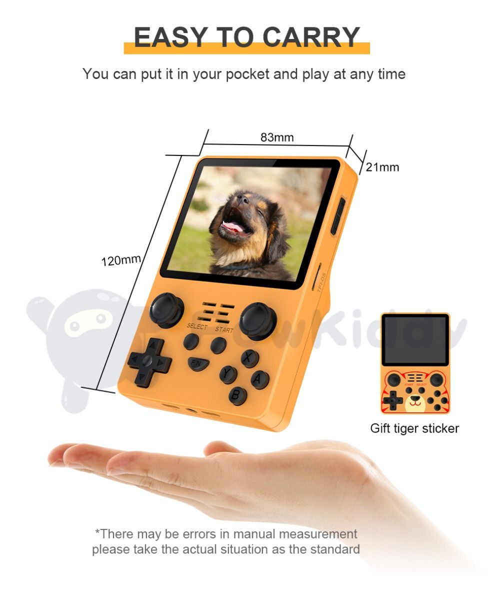 POWKIDDY RGB20S Console portatile con display HD da 3,5 pollici, dispositivo di gioco retrò per bambini e regali per appassionati di retrò