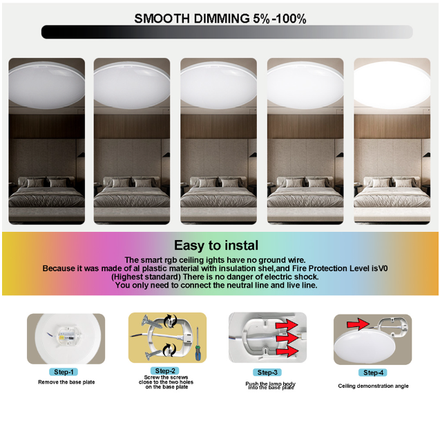 24W Tuya Zigbee Plafoniera Smart Wifi Lampada da soffitto a Led per Soggiorno Controllo Vocale Alexa Illuminazione Versatile ed Efficiente Decorazione della Casa Moderna