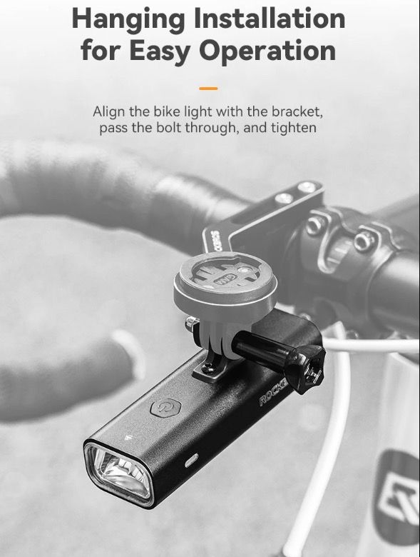 ROCKBROS RHL-1000LUMEN Luce anteriore per bici con 1000 lumen alta luminosità antipioggia ricaricabile Type-C ideale per ciclismo notturno e ciclisti di montagna robusta e versatile